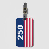 250 Red White and Blue USA Anniversary Bagagelabel (Voorkant (verticaal))