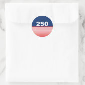 250 Red White and Blue USA Anniversary Ronde Sticker (Tas)