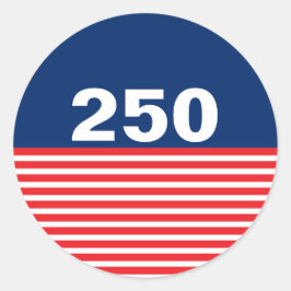 250 Red White and Blue USA Anniversary Ronde Sticker