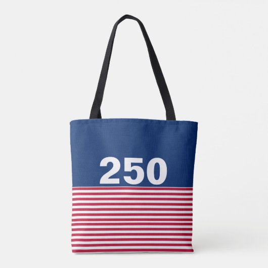 250 Red White and Blue USA Anniversary Tote Bag (Achterkant)