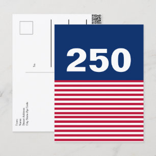 250 Rood Wit en Blauw USA 250e Verjaardag Briefkaart