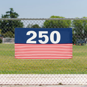250 Rood Wit en Blauw USA Jubileum Spandoek