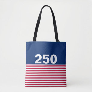 250 Rood Wit en Blauw USA Jubileum Tote Bag