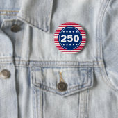 250 Stars and Stripes Red White and Blue Patriotic Ronde Button 5,7 Cm (In situ)