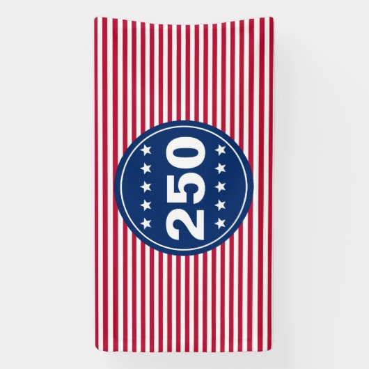 250 Stars and Stripes Red White and Blue Patriotic Spandoek (Verticaal)