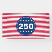 250 Stars and Stripes Red White and Blue Patriotic Spandoek (Horizontaal)