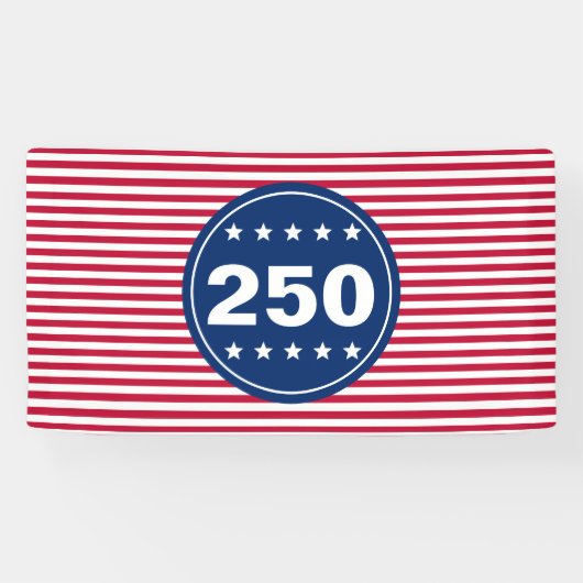 250 Stars and Stripes Red White and Blue Patriotic Spandoek (Horizontaal)
