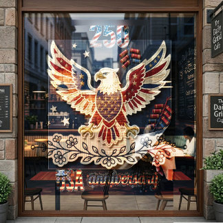 250 USA-jubileum Majestueuze Adelaar Ivoor Patriot Raamsticker