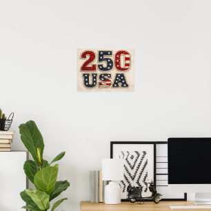 250 USA Vintage Borduurwerk Kunstprint Poster