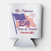 250 Vierde Juli Patriottische BBQ Script Blikjeskoeler (Voorkant)