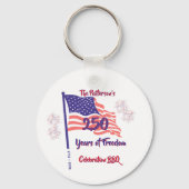 250 Vierde Juli Patriottische BBQ Script Sleutelhanger (Voorkant)