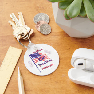250 Vierde Juli Patriottische BBQ Script Sleutelhanger