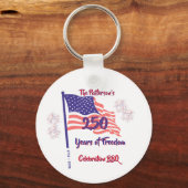 250 Vierde Juli Patriottische BBQ Script Sleutelhanger (Voorkant)