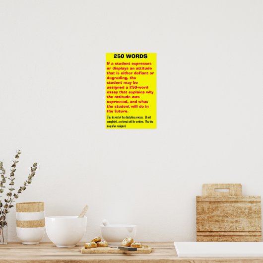 250 woorden - Gepersonaliseerd Poster (Keuken)