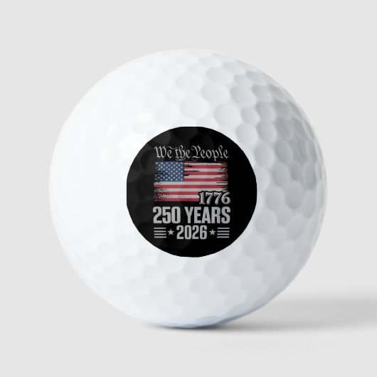250 Years 1776 2026 250th Birthday 4th Of July Golfballen (Voorkant)