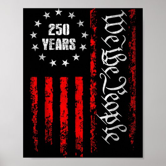 250 Years 1776-2026 250th Birthday Usa Patriotic 4 Poster (Voorkant)