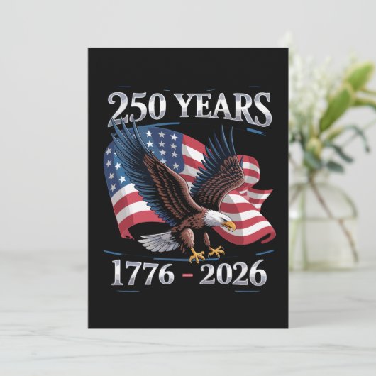 250 Years 4th Of July Eagle USA Flag 1776 2026 Aankondiging (Staand voorkant)