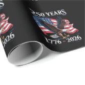 250 Years 4th Of July Eagle USA Flag 1776 2026 Cadeaupapier (Rol Hoek)