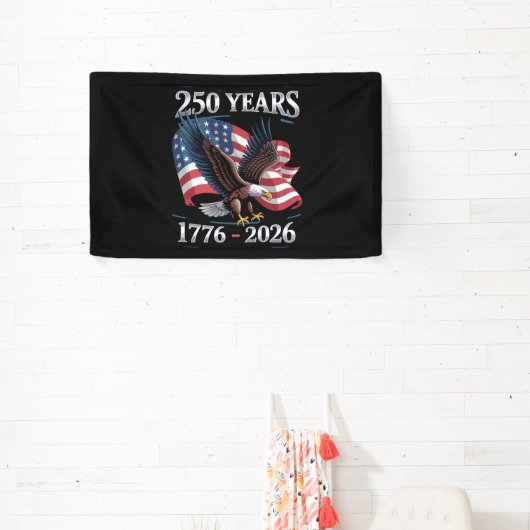 250 Years 4th Of July Eagle USA Flag 1776 2026 Spandoek (Insitu)