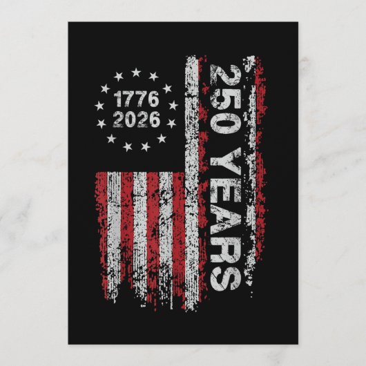 250 Years America Anniversary 250th Independence  Kaart (Voorkant)