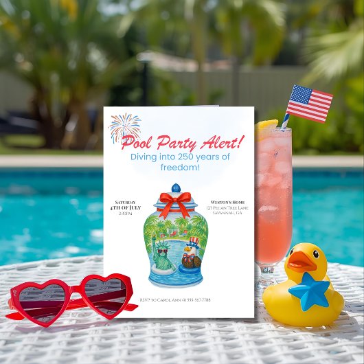 250 years Anniversary Ginger Jar Pool Party Kaart