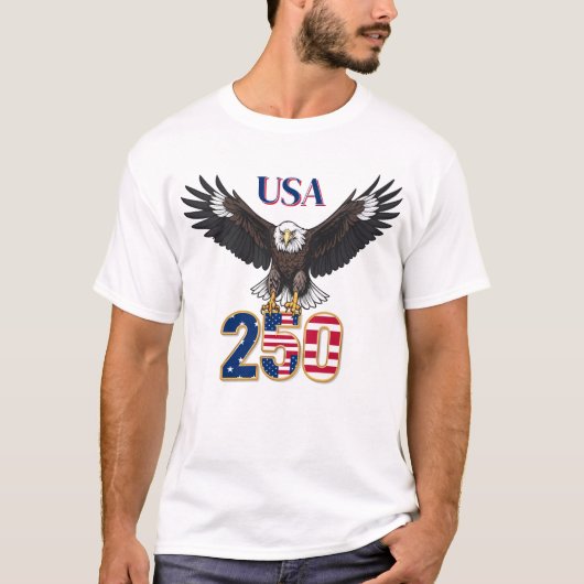250 Years Anniversary USA Bald Eagle T-shirt (Voorkant)