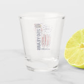 250 Years Celebration Grungy American Flag Eagle Shot Glas (Achterkant)