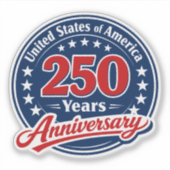 250 Years of American Independence Patriotic  Sticker (Voorkant)