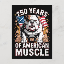 250 Years of American Muscle Bulldog Briefkaart