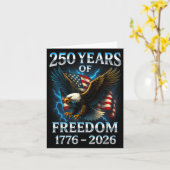 250 Years Of Dom 1776 2026 Bald Eagle 250th Birthd Kaart (Gele Bloem)