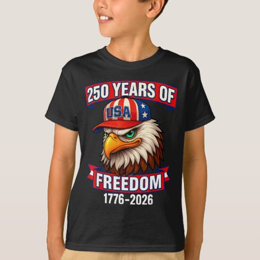 250 Years Of Dom 1776 2026 Bald Eagle 250th Birthd T-shirt (Voorkant)