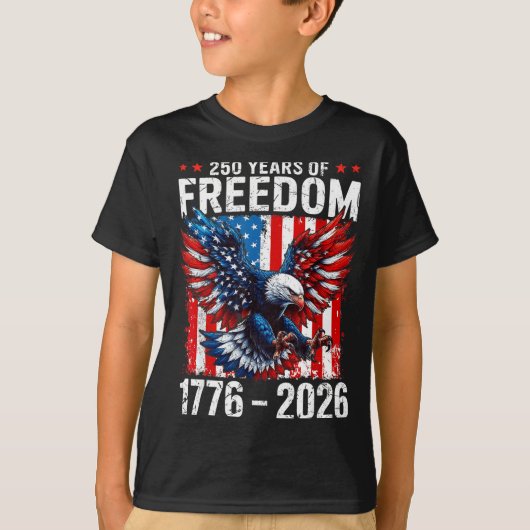 250 Years Of Dom 1776 2026 Patriotic Bald Eagle Us T-shirt (Voorkant)