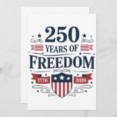 250 Years Of Freedom 1776 2026 250th 4th Of July Aankondiging (Voorkant / Achterkant)