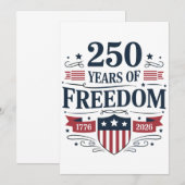 250 Years Of Freedom 1776 2026 250th 4th Of July Kaart (Voorkant / Achterkant)