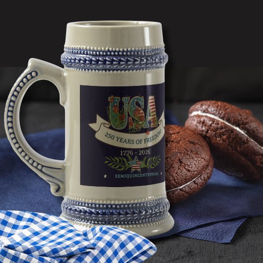 250 Years of Freedom Elegant Patriotic Beer Stein Bierpul