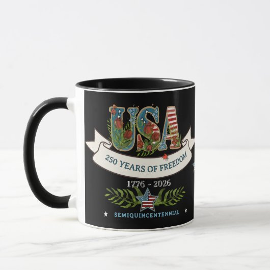 250 Years of Freedom Elegant Patriotic Black Mok (Links)