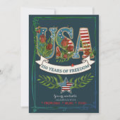 250 Years of Freedom Elegant Patriotic Blue Kaart (Voorkant)