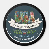250 Years of Freedom Elegant Patriotic Blue Magneet (Voorkant)