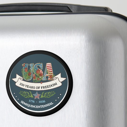 250 Years of Freedom Elegant Patriotic Blue Magneet