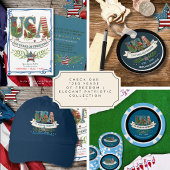 250 Years of Freedom Elegant Patriotic Blue Sleutelhanger