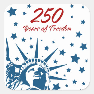250 Years of Freedom Happy Birthday USA Patriotic  Vierkante Sticker