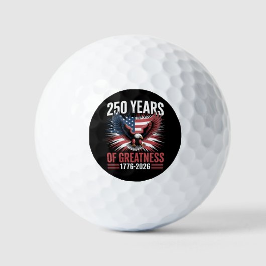 250 Years Of Greatness 1776 2026 250th Anniversary Golfballen (Voorkant)