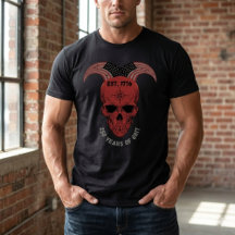 250 Years of Grit Patriotic Red Skull T-Shirt