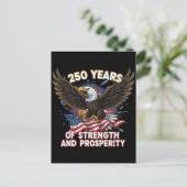 250 Years of Strength Eagle Patriotic Briefkaart (Staand voorkant)
