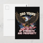250 Years of Strength Eagle Patriotic Briefkaart (Voorkant / Achterkant)