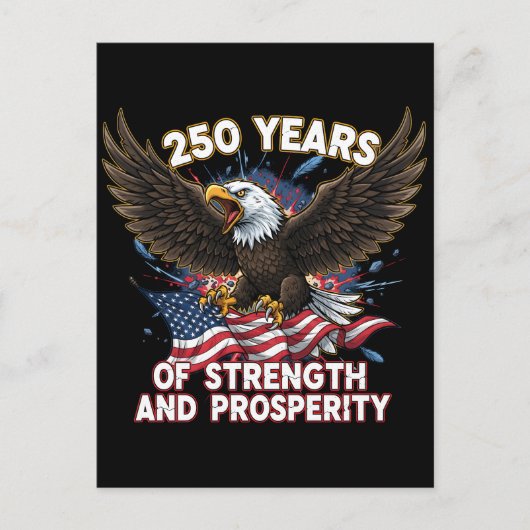 250 Years of Strength Eagle Patriotic Briefkaart (Voorkant)