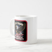 250 Years of Strength Eagle Patriotic Koffiemok (Voorkant links)