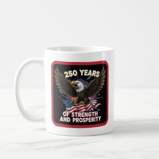 250 Years of Strength Eagle Patriotic Koffiemok (Links)