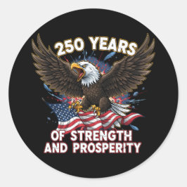 250 Years of Strength Eagle Patriotic Ronde Sticker