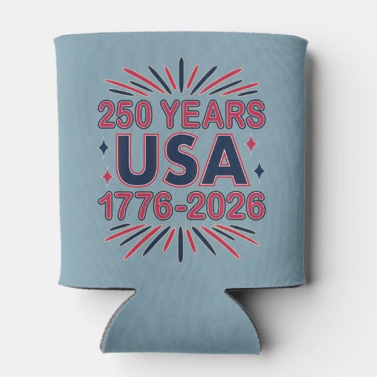 250 Years USA | 1776–2026 Semiquincentennial Blikjeskoeler (Achterkant)